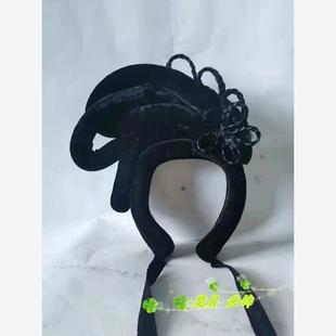 唱戏头饰头戴戏剧戏曲假发头饰黄梅戏头饰花旦丫环全套古风头套