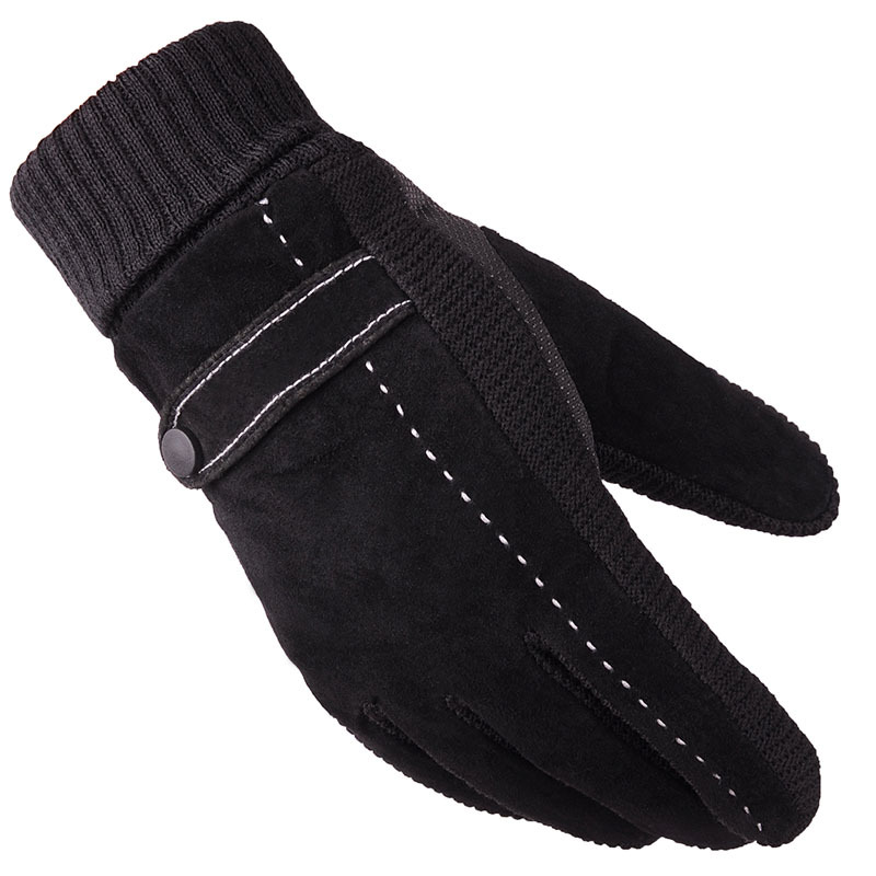 加绒皮手套男冬加厚防寒保暖棉