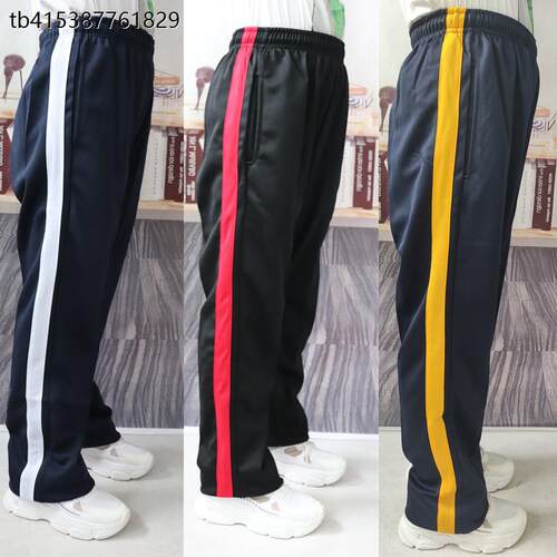 宽红条校服裤子中小学生