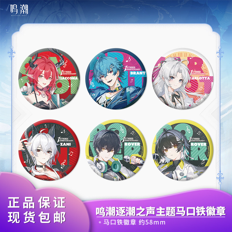 官方正品 鸣潮逐潮之声主题马口铁徽章布兰特赞妮漂泊者动漫周边