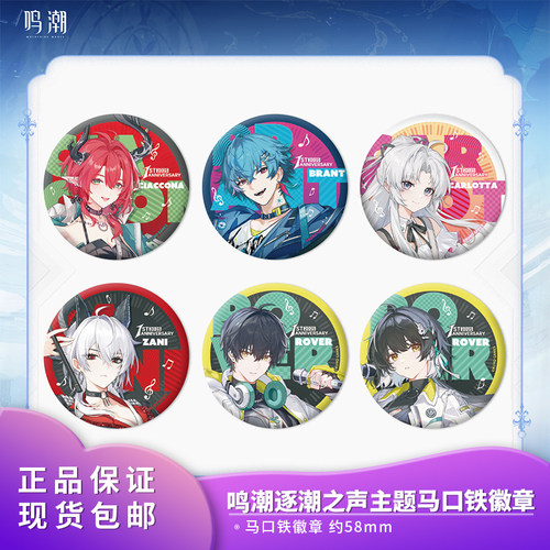 官方正品 鸣潮逐潮之声主题马口铁徽章布兰特赞妮漂泊者动漫周边