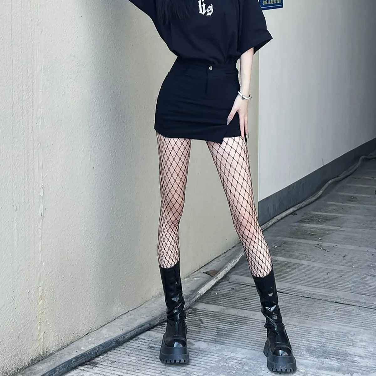 性感辣妹白丝渔网袜花藤丝袜连裤袜女超薄款防勾丝暗黑jk纯欲黑丝