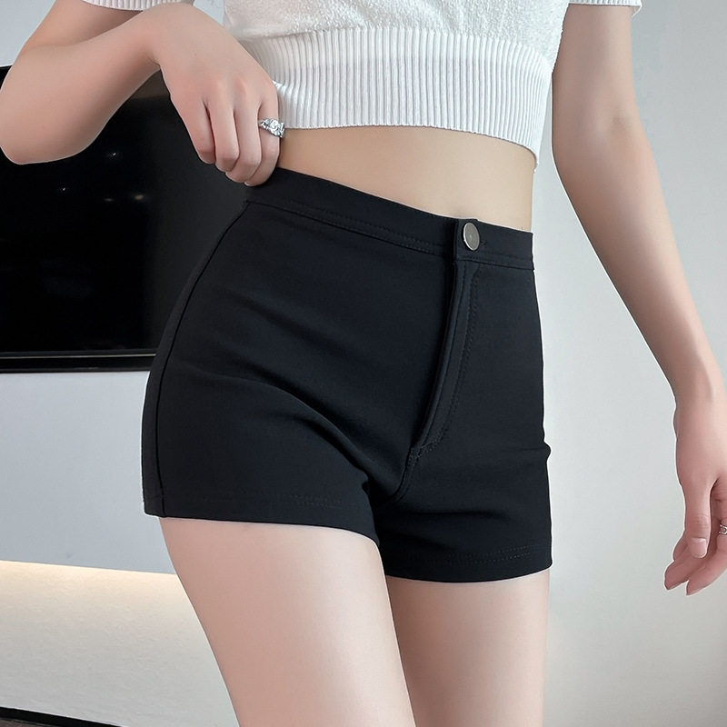 黑色短裤女夏2025新款百搭西装高腰外穿打底时尚紧身美式女团热裤