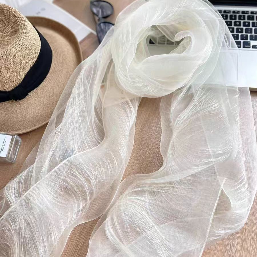 超仙双层网纱流苏丝巾女26年春围巾/丝巾/披肩