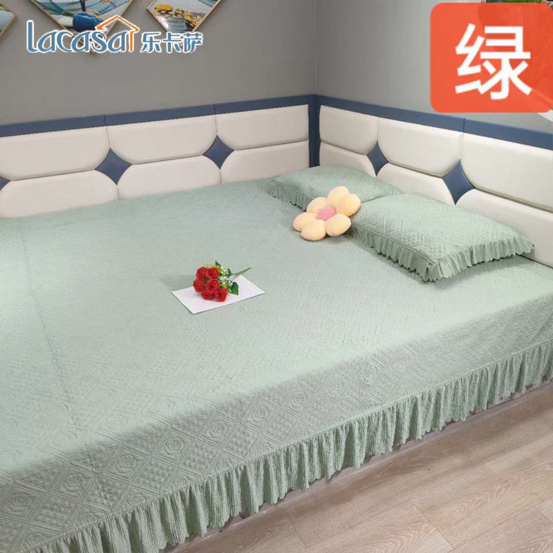 LACASA天丝加厚榻榻米炕垫夹棉绗缝纯色盖毯通用防滑保农村大炕单