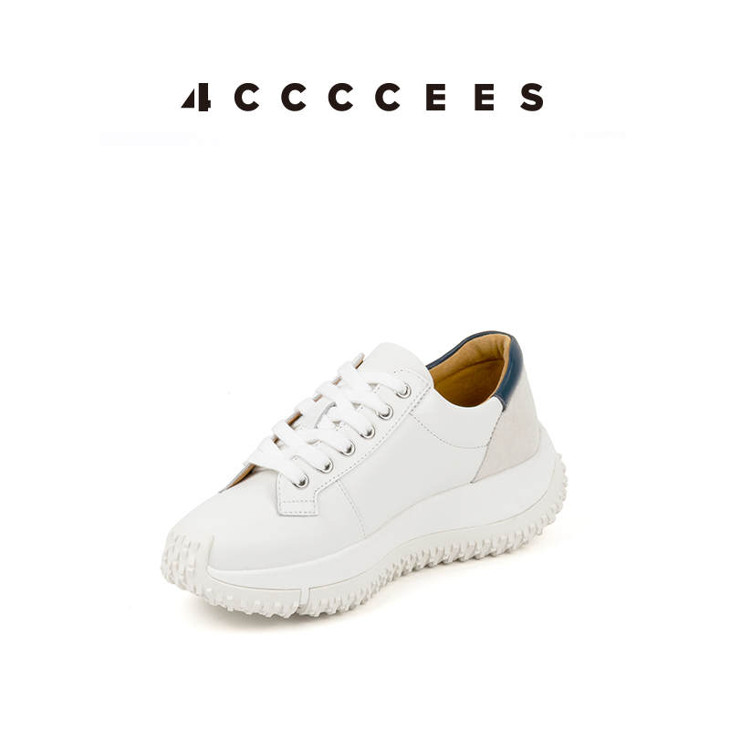【明星同款】4CCCCEES 新款牛皮软底休闲通勤百搭小白鞋,女鞋,时尚休闲鞋,淘宝优惠券,粉丝福利购,淘宝优惠卷