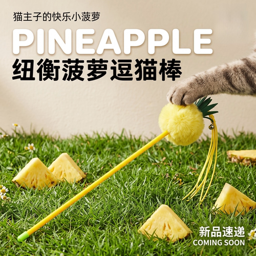 纽衡菠萝铃铛发声耐抓耐咬逗猫棒