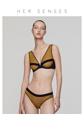 HER SENSES/何识感官大胸显小文胸全罩杯钢圈内衣新款B003