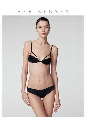 HER SENSES/何识艺塑系列压褶工艺薄纱3/4杯钢圈文胸B112
