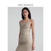 何识时装 HER SENSES 系列立体褶皱露背设计背心吊带WCM32