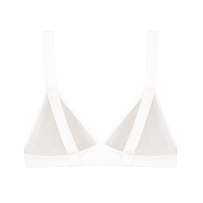 网纱宽肩带三角杯文胸