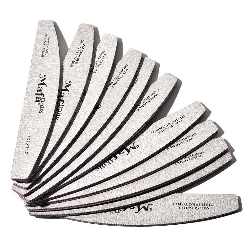 [pack 10] 100/180 grit professional nail files 7 step buffi