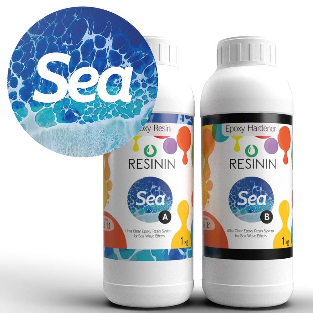 sea 2 kgs resinart epoxy resin-hardener kit ab diy geodeart