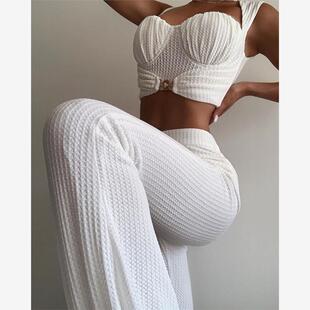 Top Pants Ruched 套装 Crop Set吊带长裤 女 Sleeveless