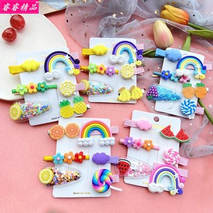 cute cartoon Hairpin kids girl baby bangs clip headdress set