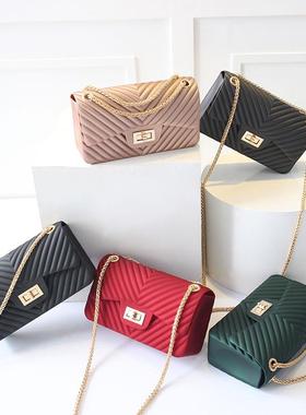 耐磨大容量休闲2018新款哑光潮流包包字单肩斜挎包迷你PC包果冻包