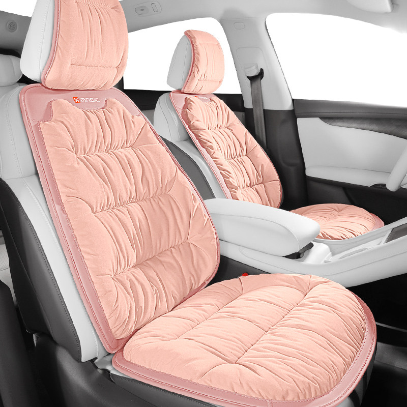 2024新款汽车坐垫冬季保暖羽绒座垫毛绒车垫子四季通用座椅套女士