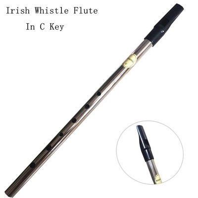 Irish Whistle Flute Feadog Tin  Feadan C key Flauta 6 Hole