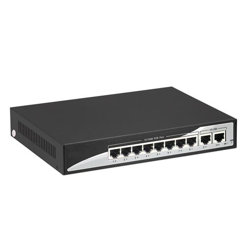 2+8 Ports 100Mbps PoE Switch Injector Power over Ethernet IE