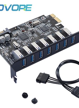 SuperSpeed USB 3.0 7 Port PCI E Express card with a 15pin S