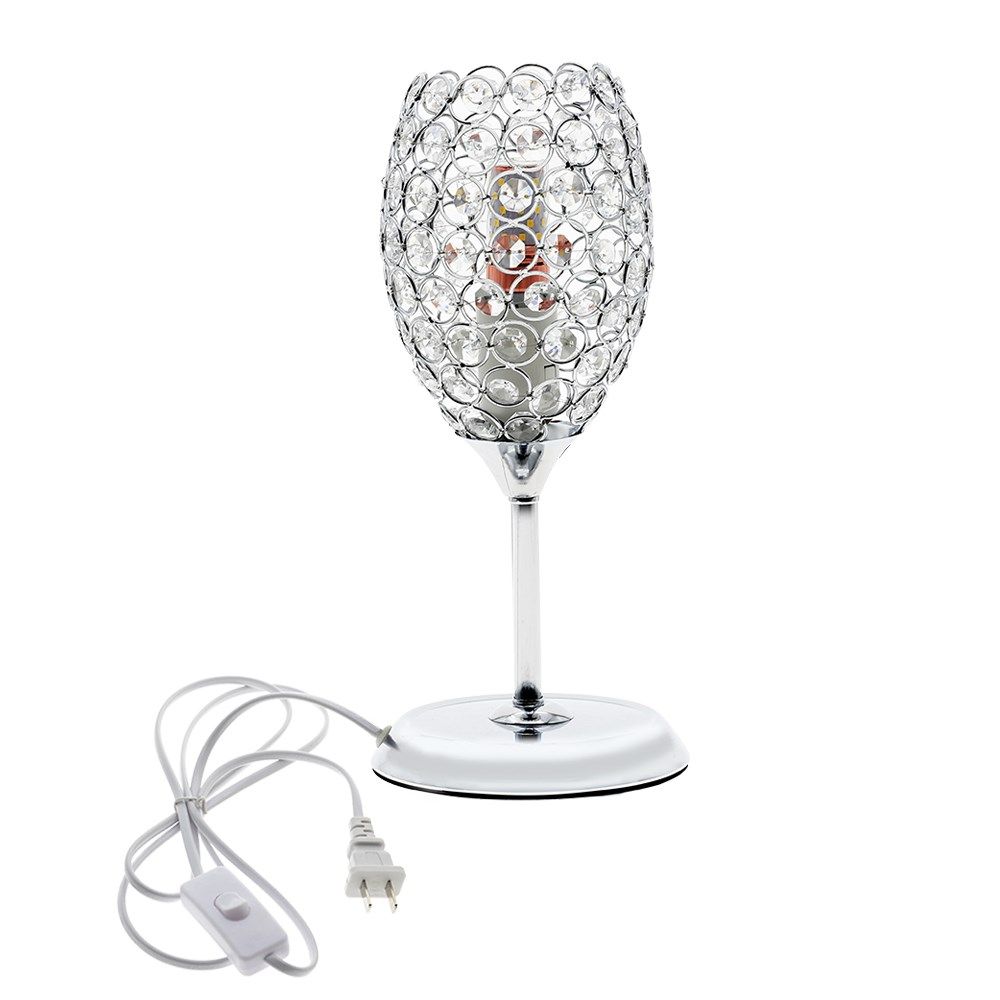 Romantic Luxury Bedside LED Table Lamps Crystal Wine Glass D