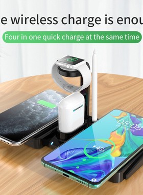 4 in1 Qi Wireless Charger Fast Charger Dock Station For App