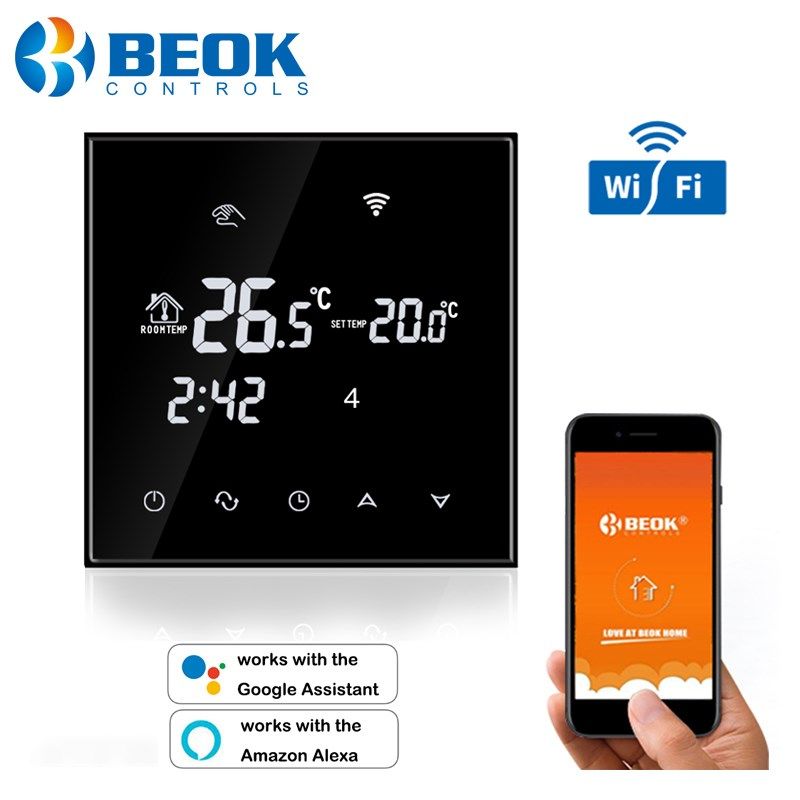 Beok Wifi Thermostat for Electrical/Water Floor Heating Temp