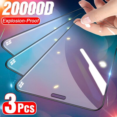 3Pcs Full Cover Tempered Glass on For iPhone 11 12 Pro Max S