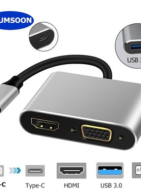 Type-C to HDMI 4K VGA Adapter USB 3.0 USB-C Cable for MacBoo