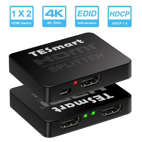 TESmart Ultra HD 4K@30Hz 1x2 HDMI Splitter 1 in 2 Out,HDMI