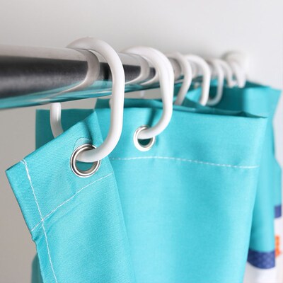 Hot Curtain!! Poles Shower Rod Hook Hanger White Color Plast