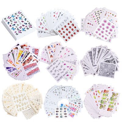 Nail Stickers Set Mixed Floral Geometric Sexy Girl Fruit Na