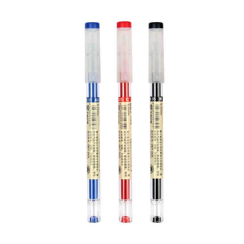3Pcs Simple Style Japanese Gel Pen 0.35mm Black Blue Red In