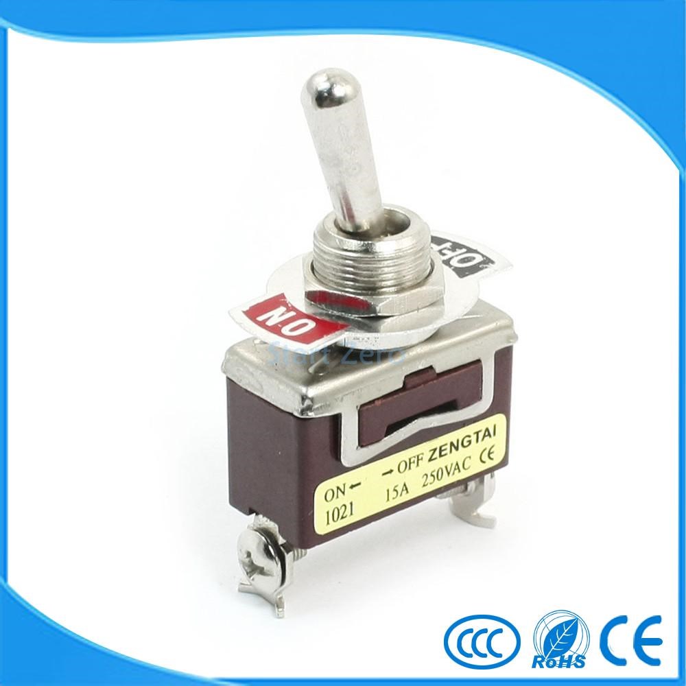 Toggle Switch SPST ON/OFF 2 Terminal AC 250V 15A E TEN10