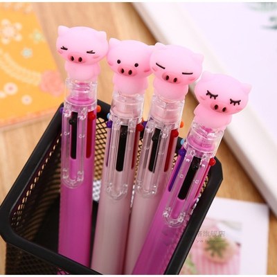 *6 color Multi Function Pen Cute Cartoon nicorn Flamingo Gir