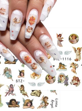 Angel Cupid Stickers for Nails Decals Cherubs Nail Art Wate