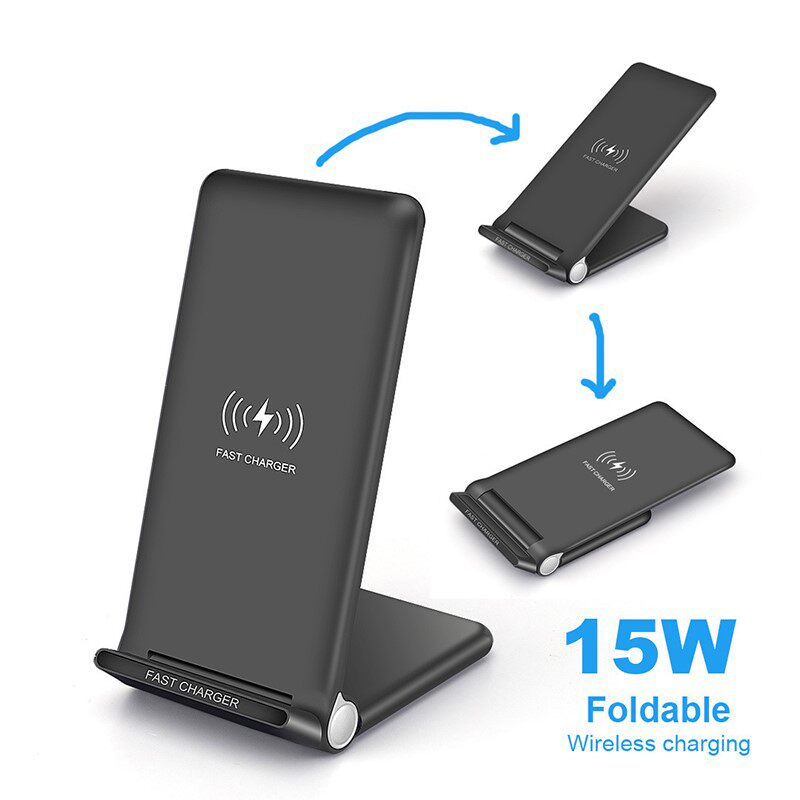 15W Qi Wireless Charger 2 In 1 Fast Charging Stand For IPho