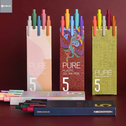 5pcs/lot KACO Sign pen 0.5mm Gel pen KACOGREEN Cololful Col