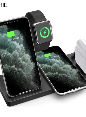 15W 4 in 1 Qi Fast Wireless Charger Stand Pad Charging Dock