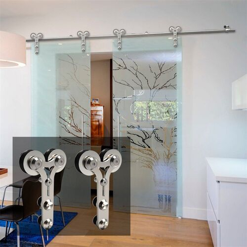 LWZH 10-16FT Y-Shaped Silver Modern Stainless Steel Puerta C