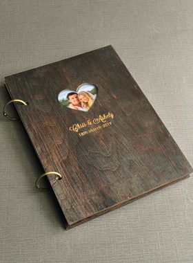 Customized Wedding Guestbook,Photo Guestbook Wooden,Wedding