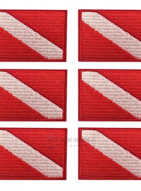 12PC 6PC Scuba Diving Flag Patch Backpack Badge Iron On Embr