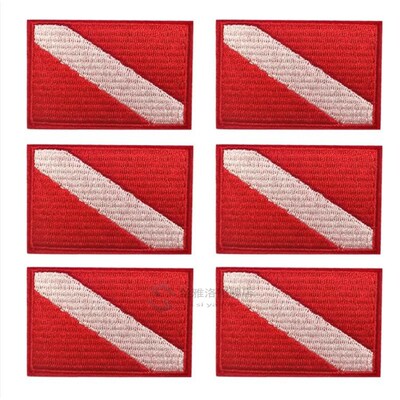 12PC 6PC Scuba Diving Flag Patch Backpack Badge Iron On Embr