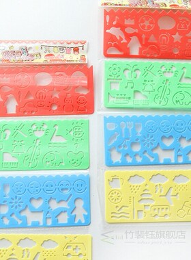 4pcs /Set Creative Candy Color Drawing Template Ruler Promot