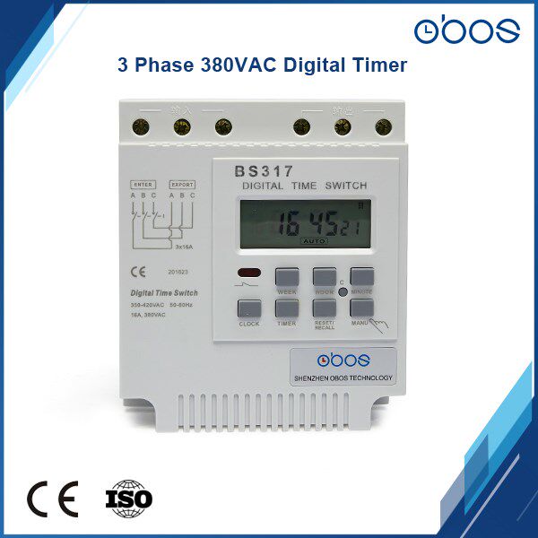 OBOS brand 415VAC 25A three phase programmable timer switch