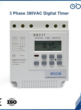 OBOS brand 415VAC 25A three phase programmable timer switch