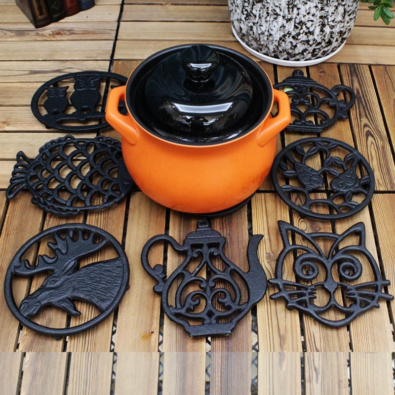 JD Cast Iron Wrought Insulation Pot Coaster Bowl Pad Placema