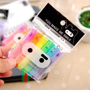 6 PCS/SET Cute Mini Cartoon Highlighters Write Ninja Rabbit