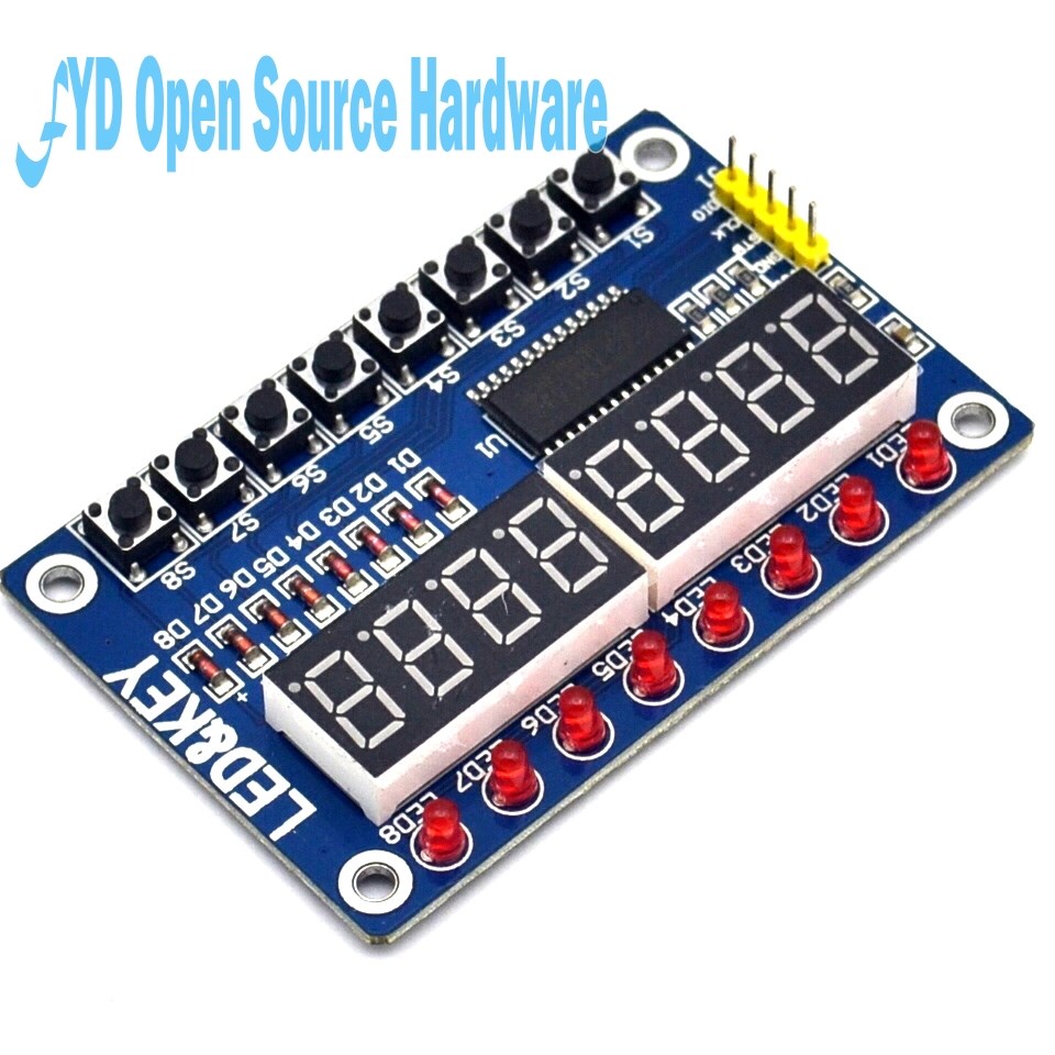 1pcs TM1638 Module Key Display  AVR Arduino New 8-Bit Digita