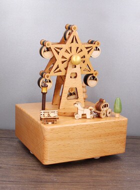 Wooden carousel music box Creative Ferris Wheel crafts child